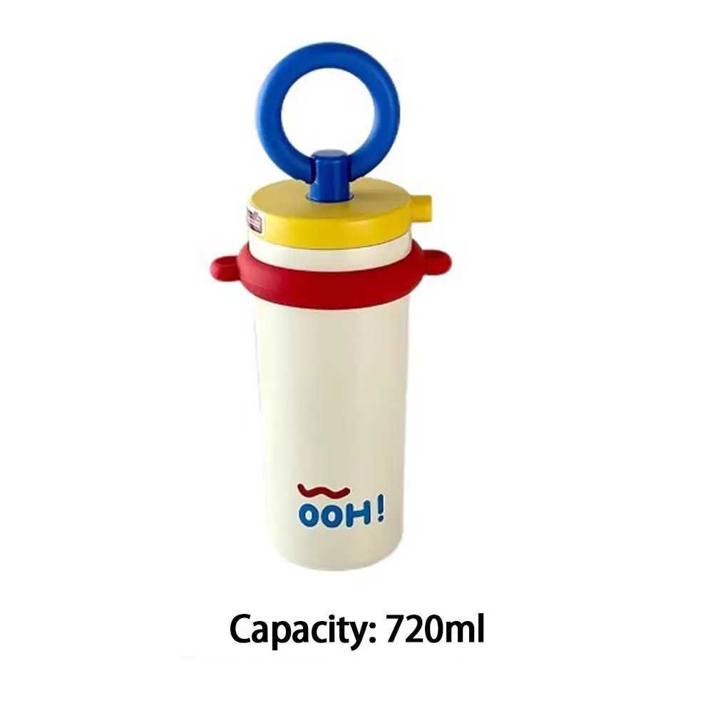 High Quality Portable Straw Cup Stainless Steel Large Capacity Water Cup with Shoder Strap Thermal Bottle Y251021