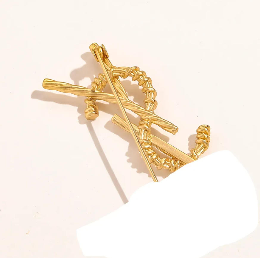 Gold-Plated Classic Letter designer Brooches Pin for Men & Women - Perfect Party Accessory Gift