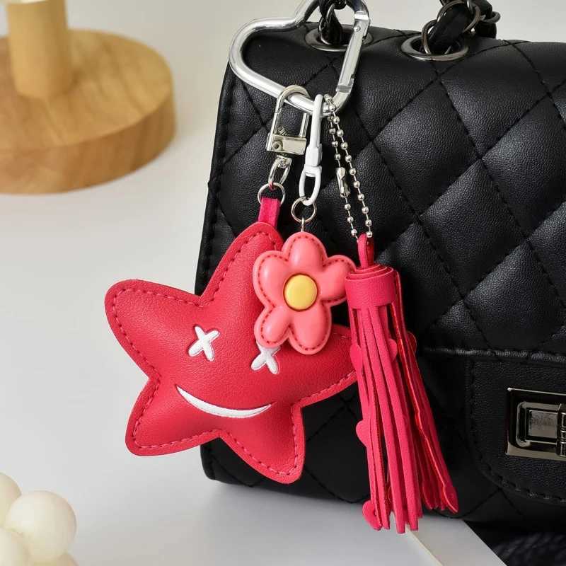 Fashion Leopard Starfish Keychain Cute Balloon Dog Leather Charm Women Maximalist Bag Ornaments Accessories Braided Rope Keyring J251121