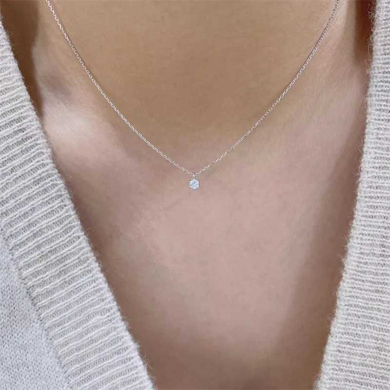 Real 925 Sterling Silver Necklace Romantic Geometric Shine CZ Pendant for Women Daughter Birthday Gift Fine Jewelry D251021