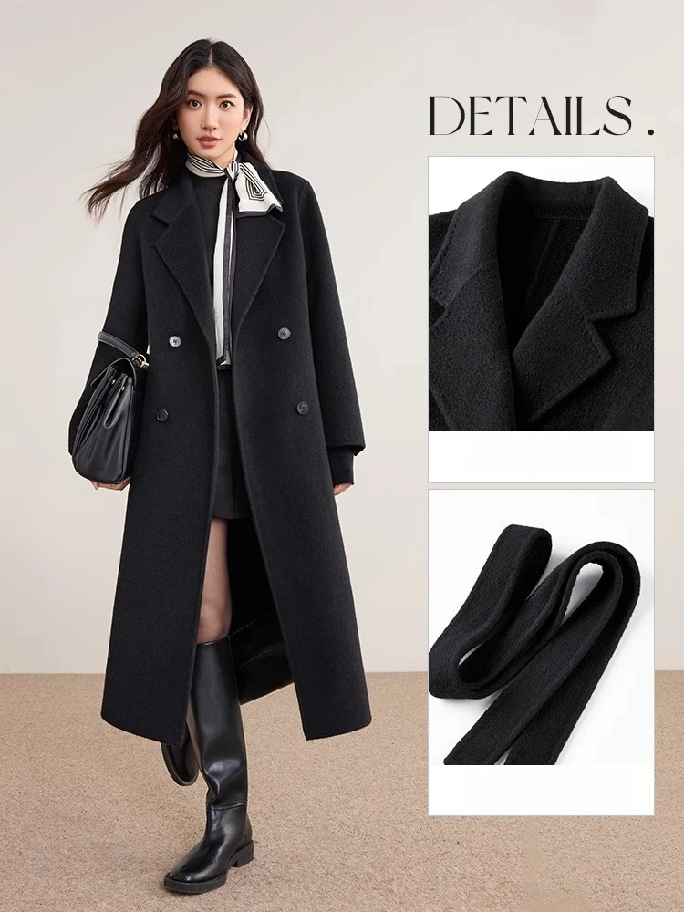 SENTUBILA Womens Long Doublesided Woolen Coats Winter Loose Sleeve Jackets Fashion Overcoats Office Lady W54OA8782 251013