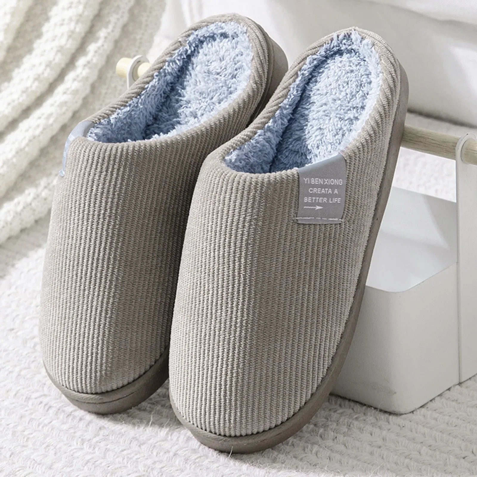 Womens Mens Casual Thick Soft Bottom Home Slippers Household Plush Slippers Antislip Thermal Slippers Indoor Winter Flats 251021