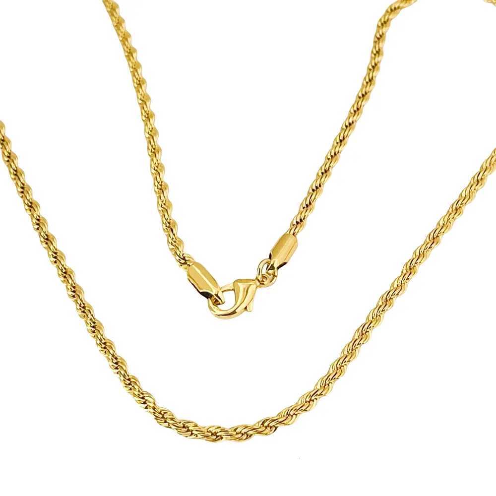 Lihong Luxury 925 Sterling Silver Gold Plated 3MM Twisted Rope Necklace for Women Men Accessories Jewelry 4060CMXJ251018