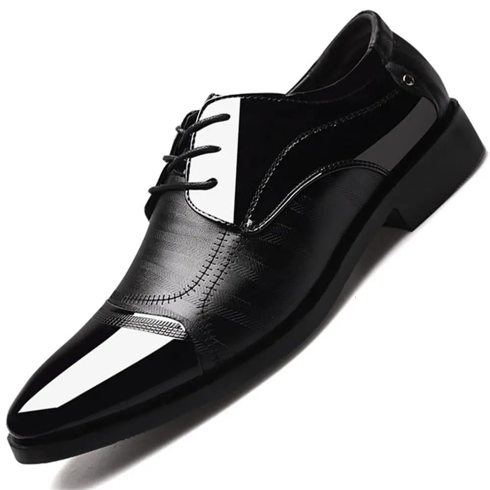 Mens Dress Shoes Business Oxfords Patent Leather Dress Shoes Classic Loafers Formal Derby Shoes For Men 251021
