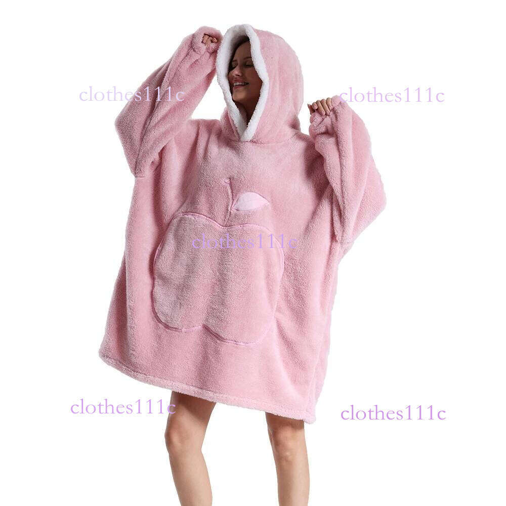 Oversized Hoodie For Women Men Winter Hooded Sweatshirts Sherpa Fleece Blanket With Sleeves Pink Green Purple Hoodies