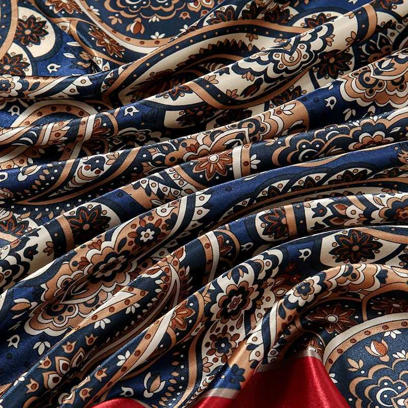 9090cm High Quality Silk Scarfs Cashew Patter Printed Handkerchi Square Scarfs Silk Bandana for Wen Bag AccoriesW251021