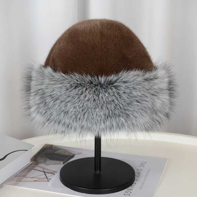 2025 New Label Hat for Women Autumn and Winter Fisherman Hat Warm Brimless Faux Mink Fur Plush H251020