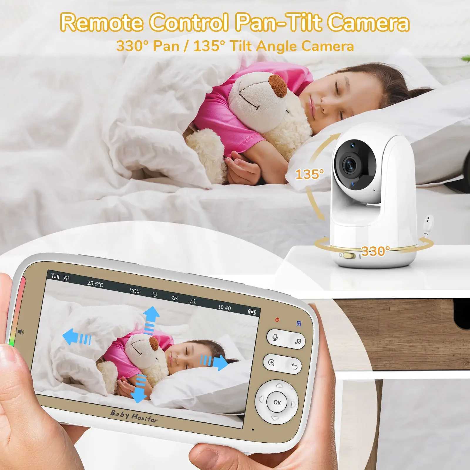 VB803 PRO HD 720P Baby Monitor Support Cell Phone APP Control Temperature Monitoring Nanny WIFI PTZ Babyphone Baby Newborn Thing J251121