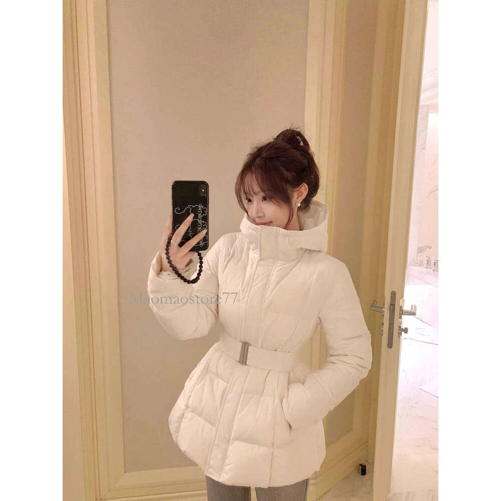 Korean Sle Women's Cotton Jaet With Large Fur Collar Medium Length Waist-Cinching Faionable Outerwear womens coat