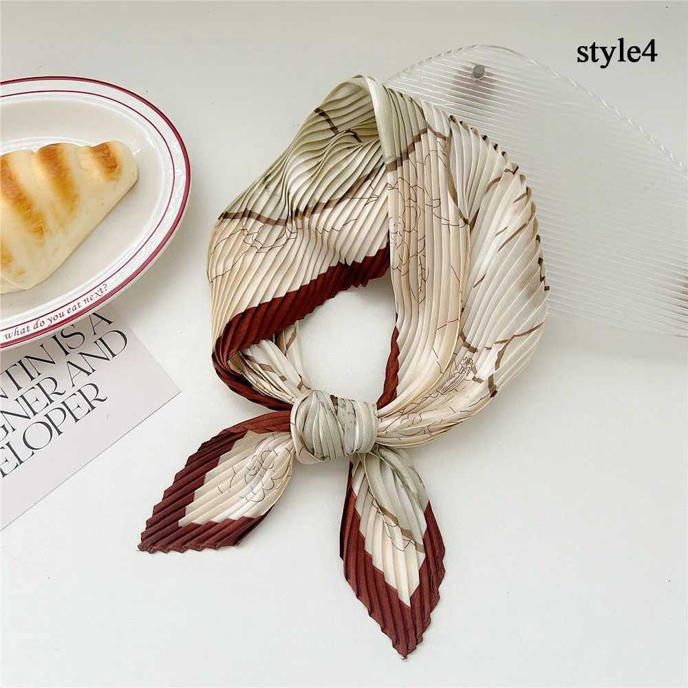 Silk Scarf Wen Luxury Ladies Small Scarf Whosa Scarves wraps Pated Chiffon Hijabs Satin Hijabe Fme BandaW251021