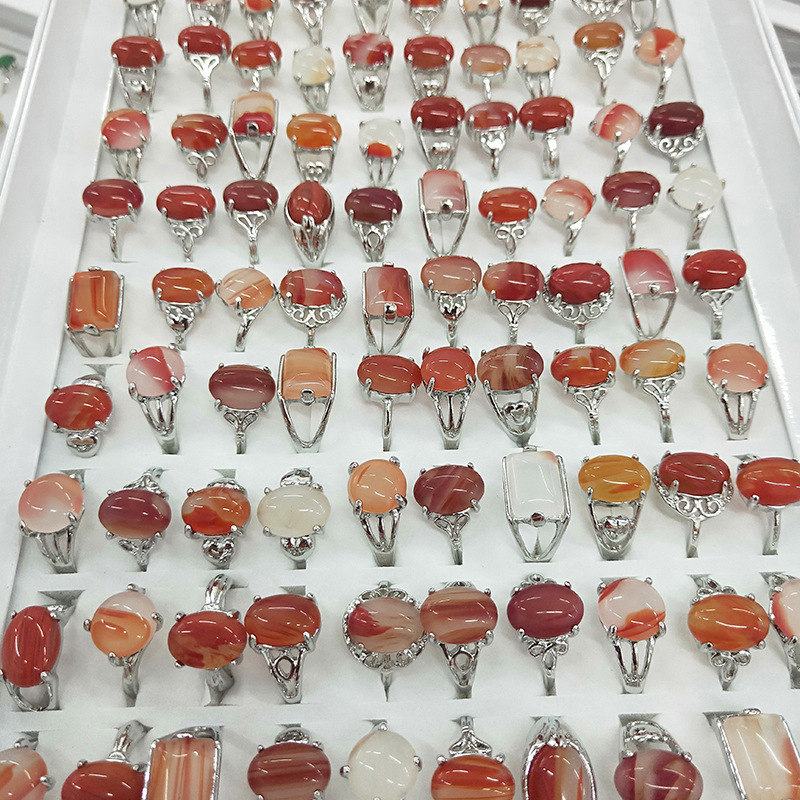 Wedding Rings TYM Mix Lot Natural Stone Rings Women's Ring Fashion Jewelry Bague 230713