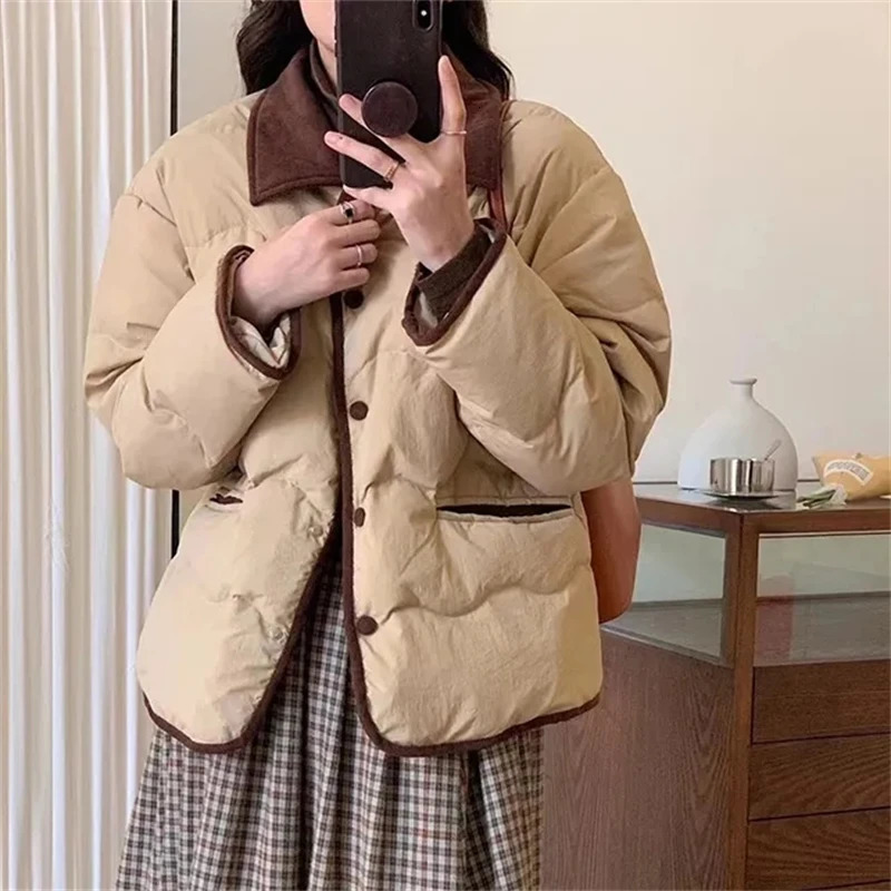 Parkas Women Autumn Fashion Loose Casual Winter Puffer Padded Coat Female Large Size Lightweight Short Down Cotton Jack 251013