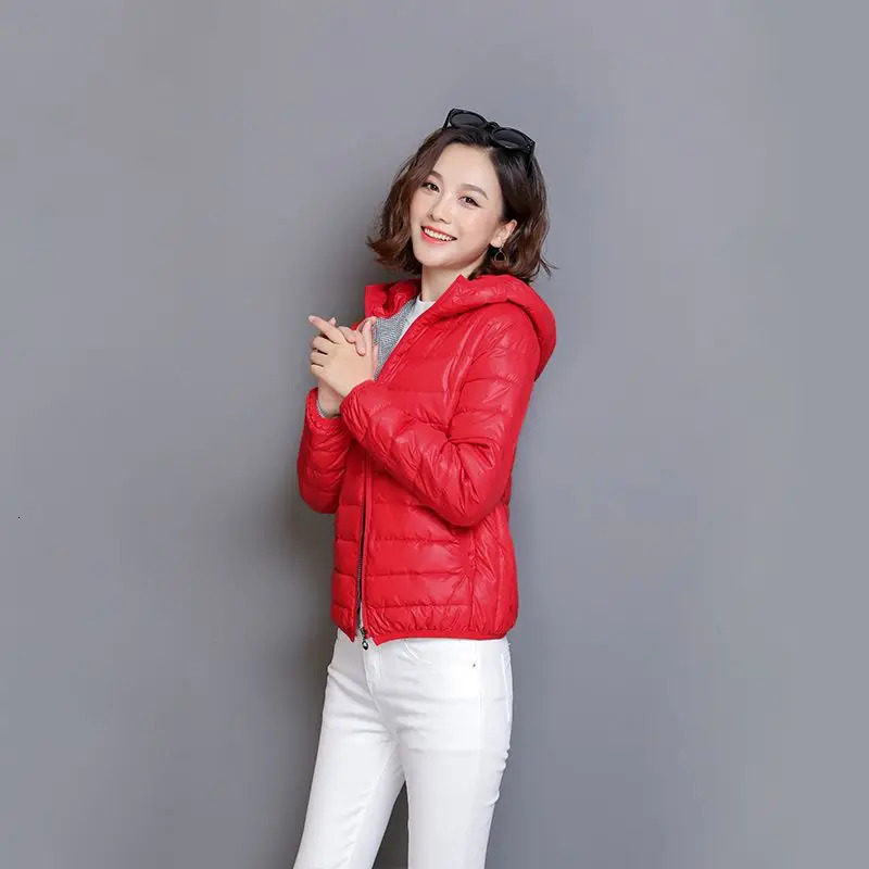 Lightweight Natural Down Jacket for Women Hooded Coat Puffer Jackets Female Winter Trend Korean Style Ultra Light Coats Hit 251017