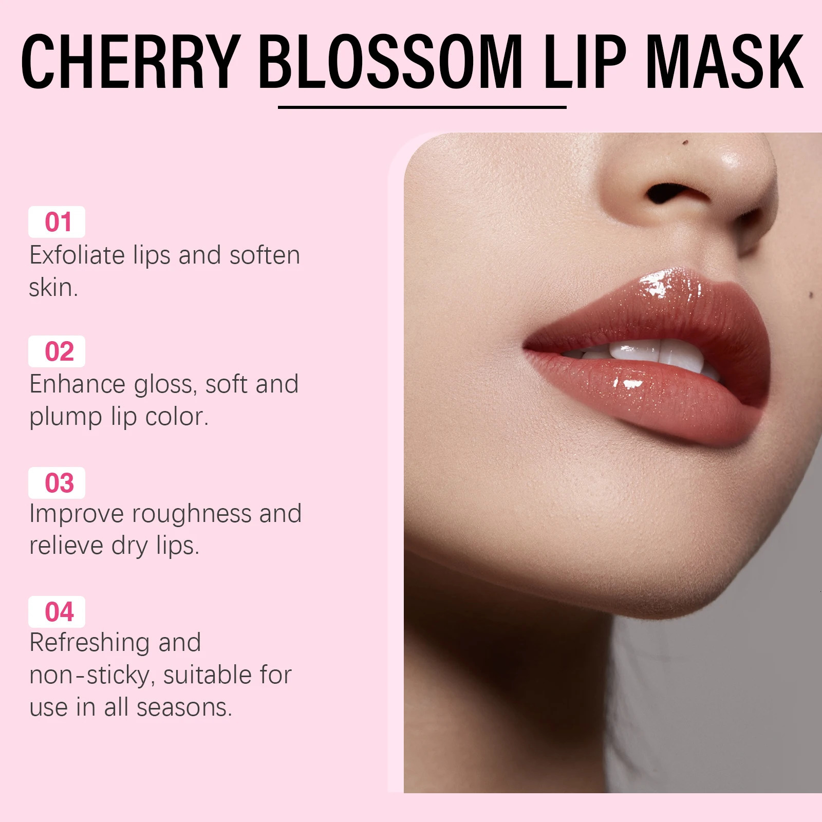 Viareline 10g Cherry Blossom Lip Balm Sleeping Lip Care Brightening Smooth Lip Lines Lasting Moisturizing Plumping Lip Balm 251018