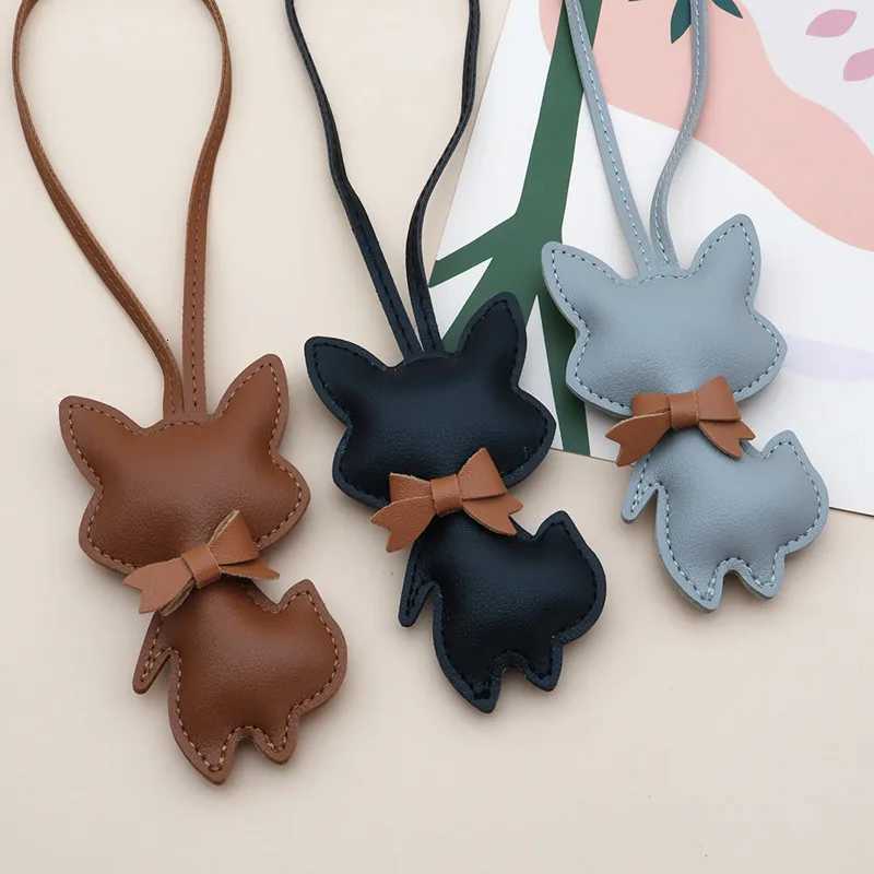 Fox Keychain PU Leather Animals Keyring Hanging Ornament Backpack Handbag Charm Gift For Men Women Bag Charms W251021