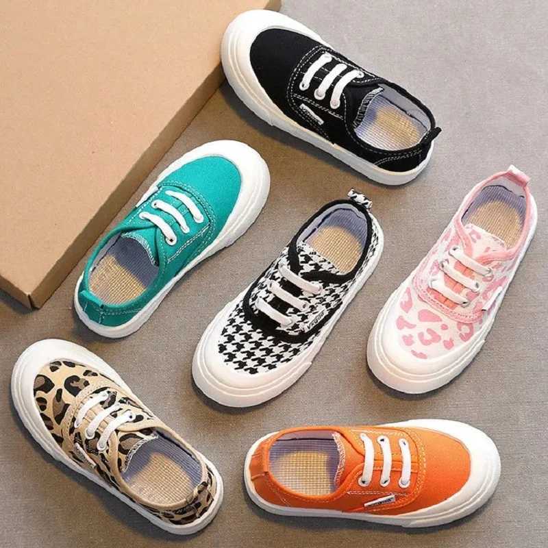 Fashion Canvas Leopard Sneakers for Children Girls Boy Flat Running Shoes Summer Platform Loafers Childrens Espadrille Shoes W251021