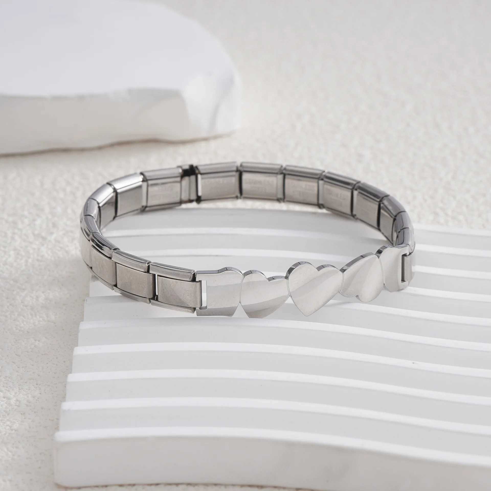 Fashion Mix Element Heart Star Chain Italian Charm 9mm Modular Stainless Steel Bracelet for Women Men Gift DIY Youth Accessories J251021