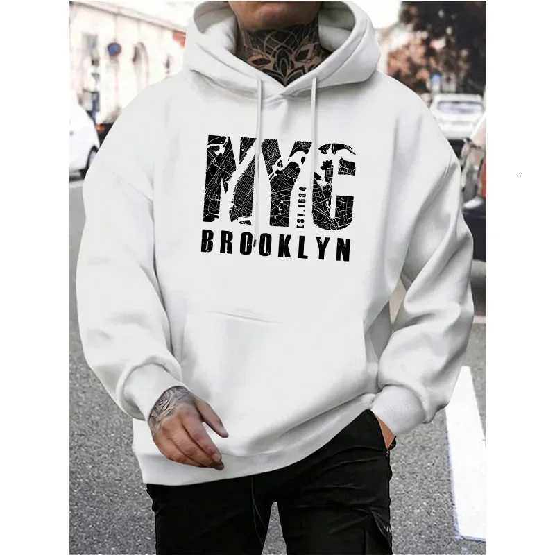 Mens casual fashion highend quality NYC print Autumn Winter thick warm street fashion hoodie W251021