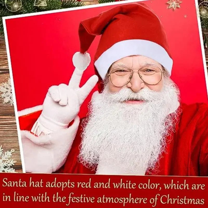 Red green yellow blue Velvet Border Christmas Hat for Adults and Children Snowman Elk Santa Claus Hat Decoration 2025 251021