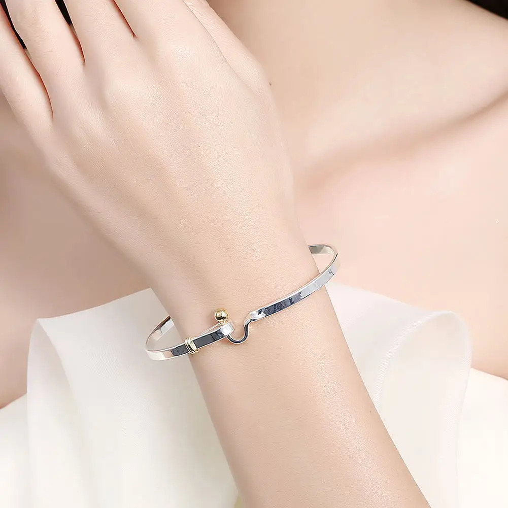 Fashion Silver Color Simple Bangle Men and Women Fashion Jewelry Birthday Party Gift Jewelry 251017