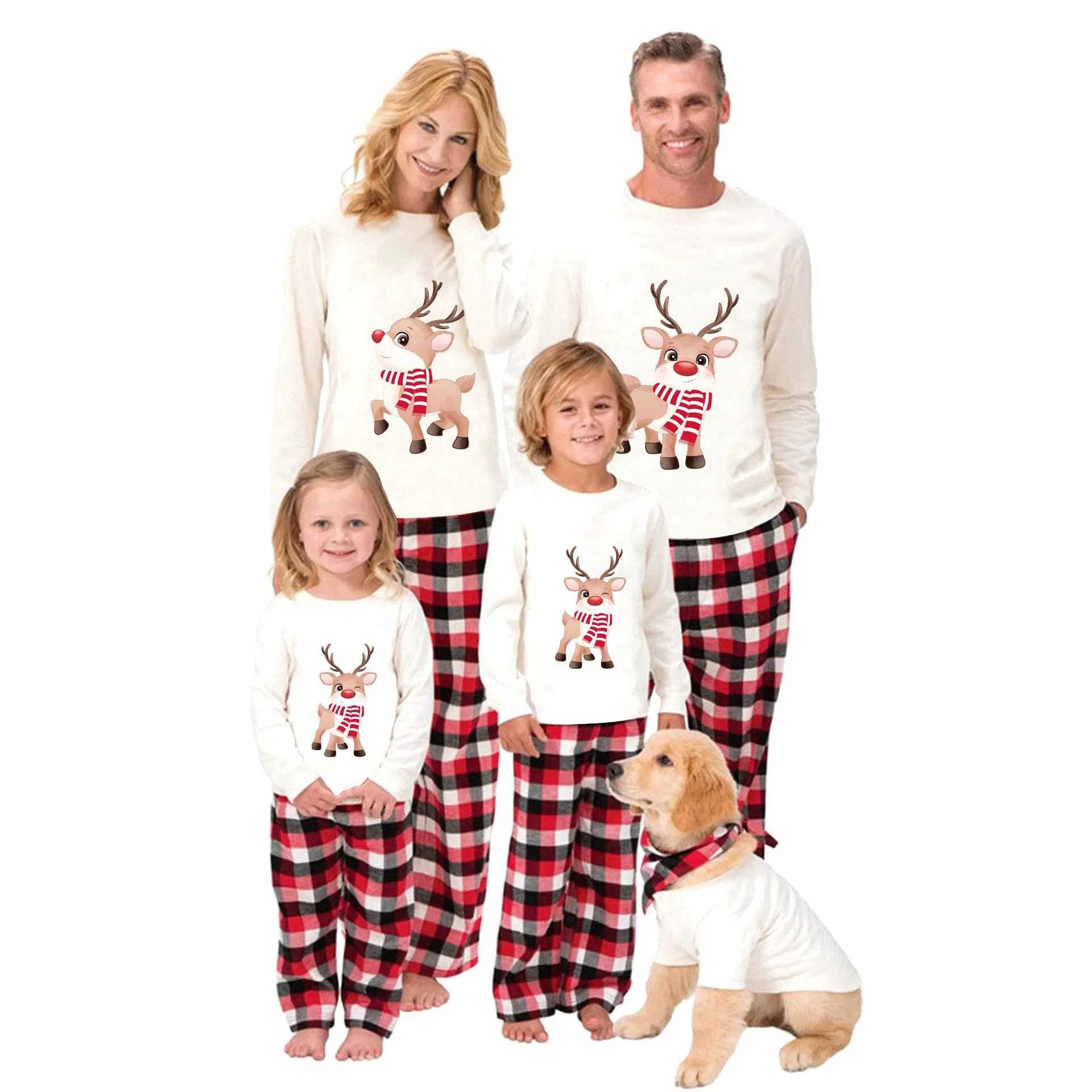 Family Christma Matching Outfits Cartoon Print Pajamas Set Adults Kids Clothing Sets Baby Boys Girls Costumes Soft Cute Homewear L2510214CIM