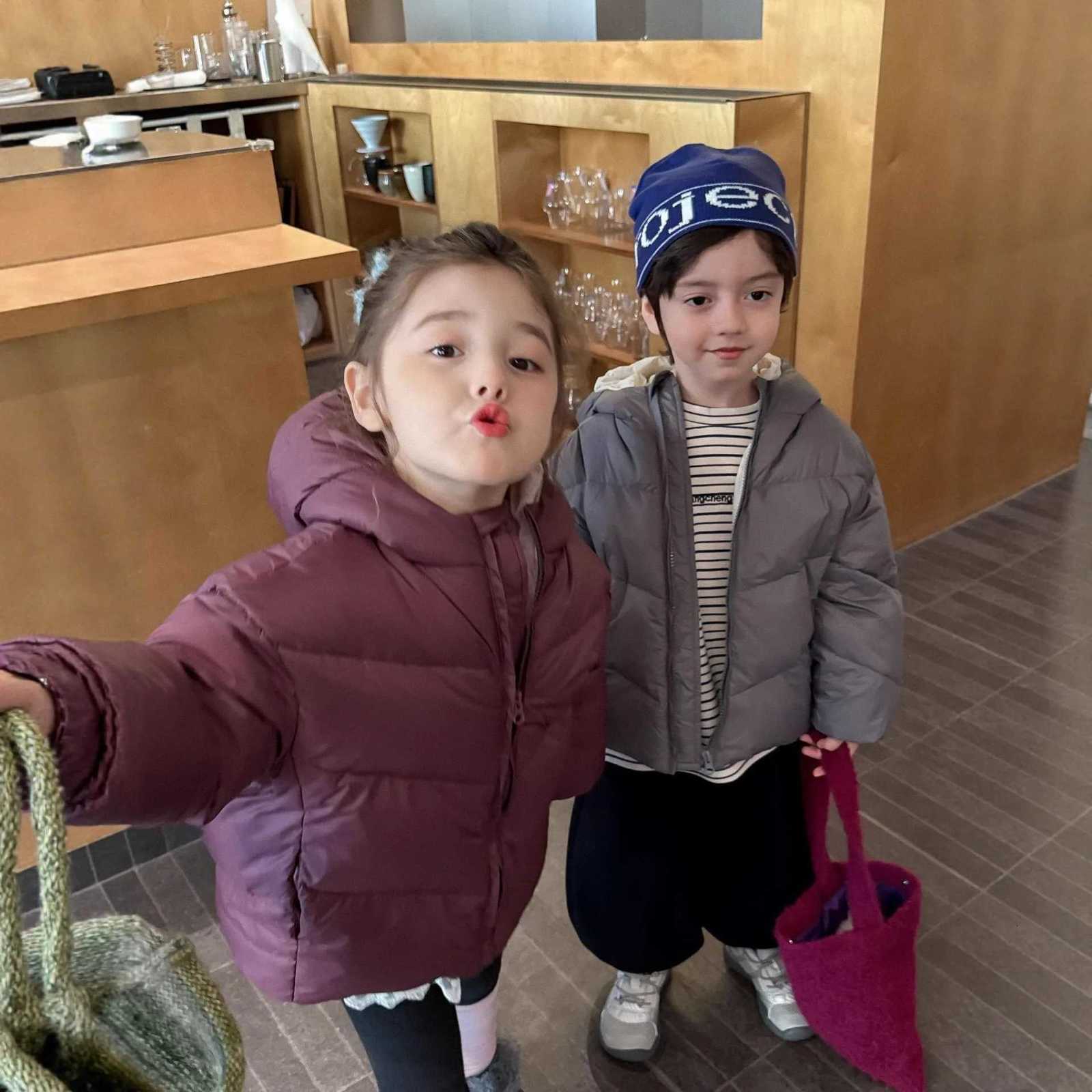2025 Winter Children 38Y Girls Down Coat Korean Hooded Windproof Toddler Kids Boys Down Jacket Thick Warm Little Girl OuterwearT251021