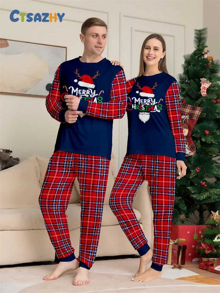 Christmas Family Matching Outfits Mom Dad Kids 2 Pieces Pajamas Set Baby Casual Loose Sleepwear Xmas Family Look Pyjamas L251021HDAB