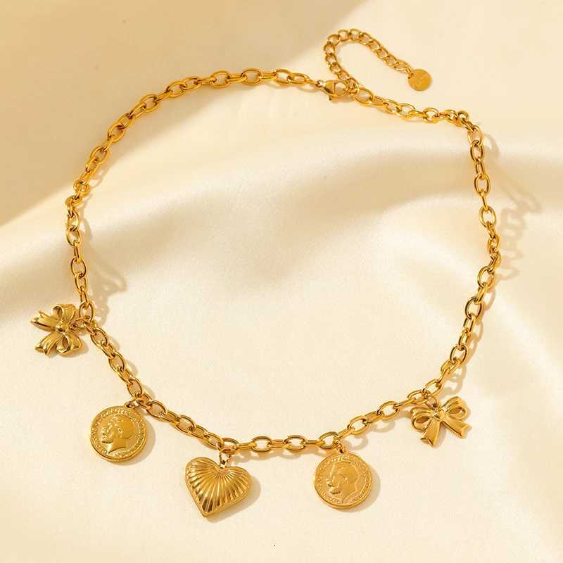 316L Stainless Steel Heart Love Pendant Necklace for Women Fashion 18K Gold Plated Neck Chain Waterproof Jewelry Gift XJ250717