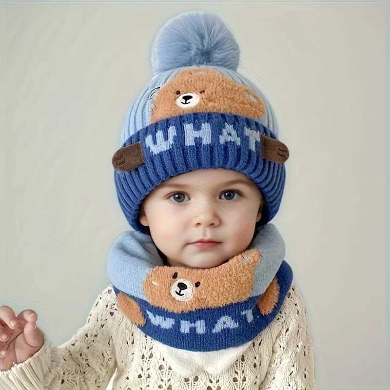 Hat Autumn and Winter Youngsterss Thickened Warm Ear Protection Hat Scarf Windproof and Coldproof Hooded Hat 38 Years Old J251021