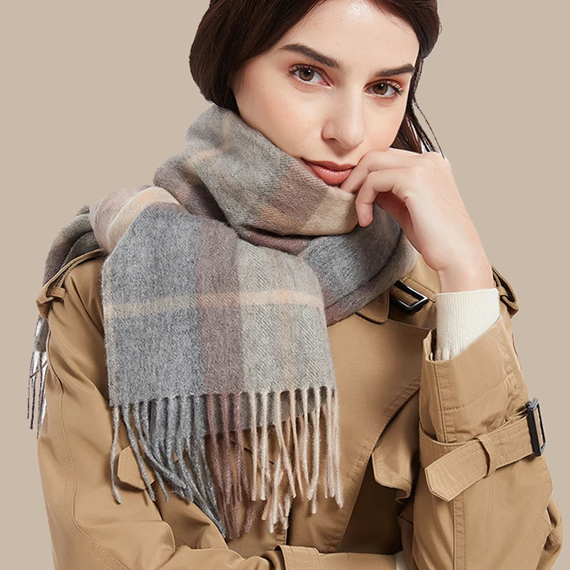 2025 Highly Selected 100 Wool Red Scottish Plaid ScarvesWarm Winter Men Scarf Houndstooth Comfortable Winter Scarves Man 251016