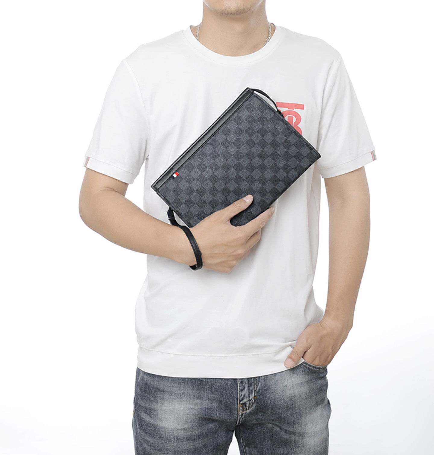 Fashionable Classic Printed Men's Handbag New Arrives High end Business Leisure Handbag Underarm Clip Bag hot sale