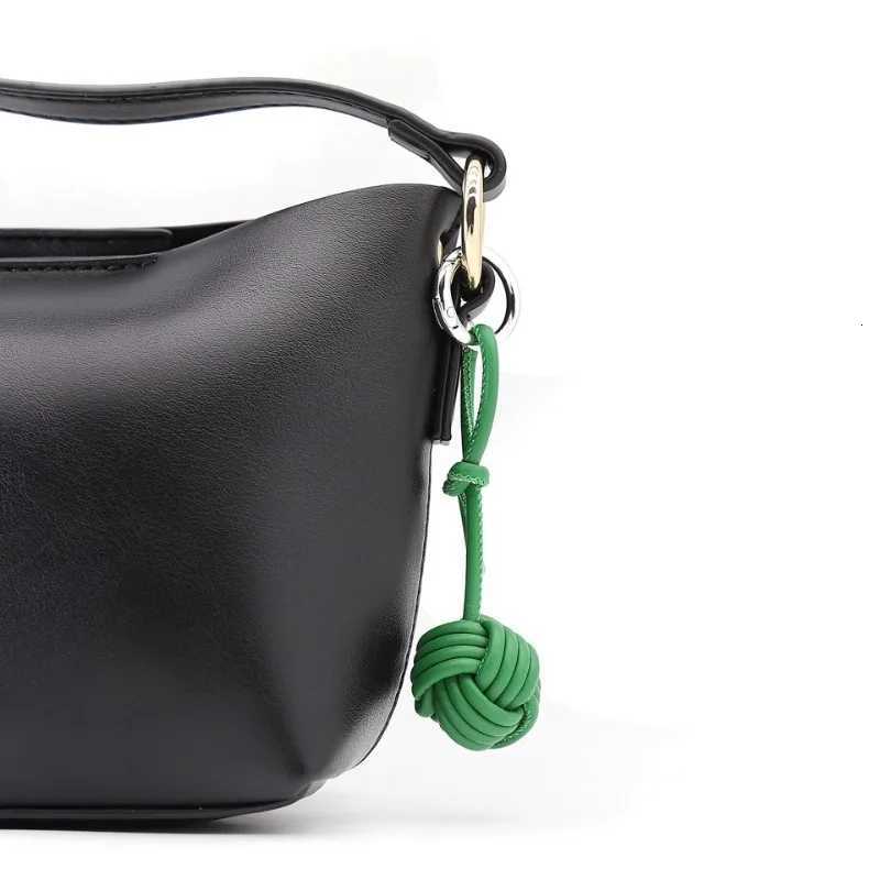 New INS Style Creative Key Chains PU Leather Handwoven Key Ring Spherical Pendant Personalized Niche Keychain W251021