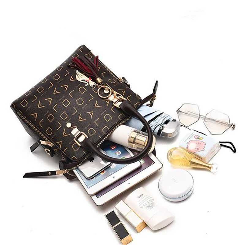 Fashion English Letter Handbag Women PU Leather Tassel Tophandle Bag Luxury Shoulder Bag Large Capacity Lady Tote Design Purse Z251018