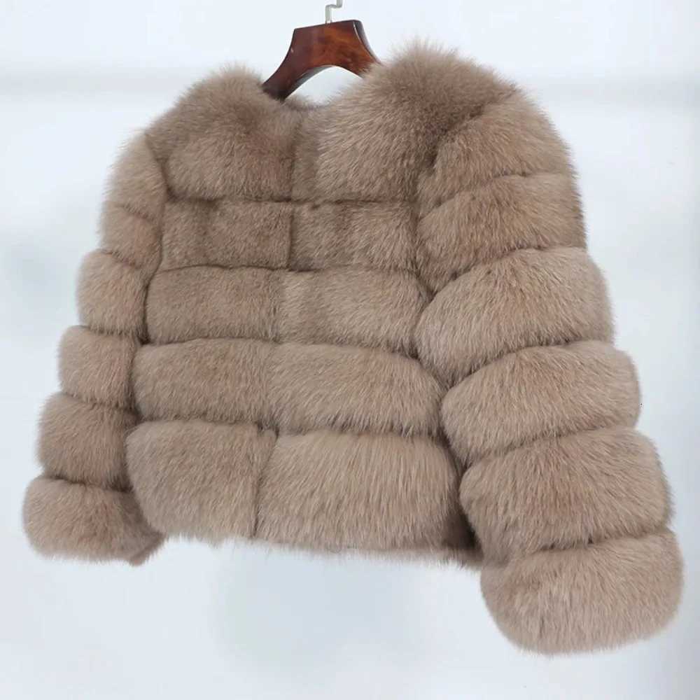 2023 Real Fur Coat Winter Jacket Women Natural Fur Raccoon Outerwear Oneck Thick Warm Luxury Female Plus Size Y251105