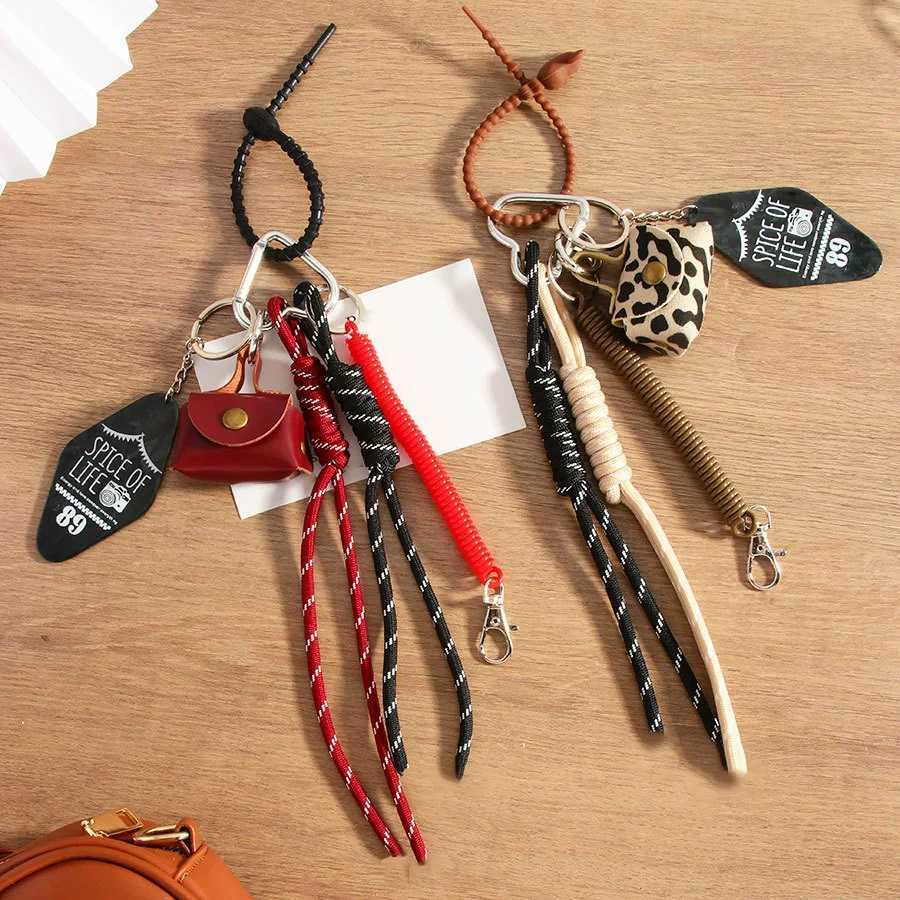 Cute Mini Bag Pendant Small Nylon Rope Handmade Chain For Women Backpack Pendant Car Key Chain Accessories J251121