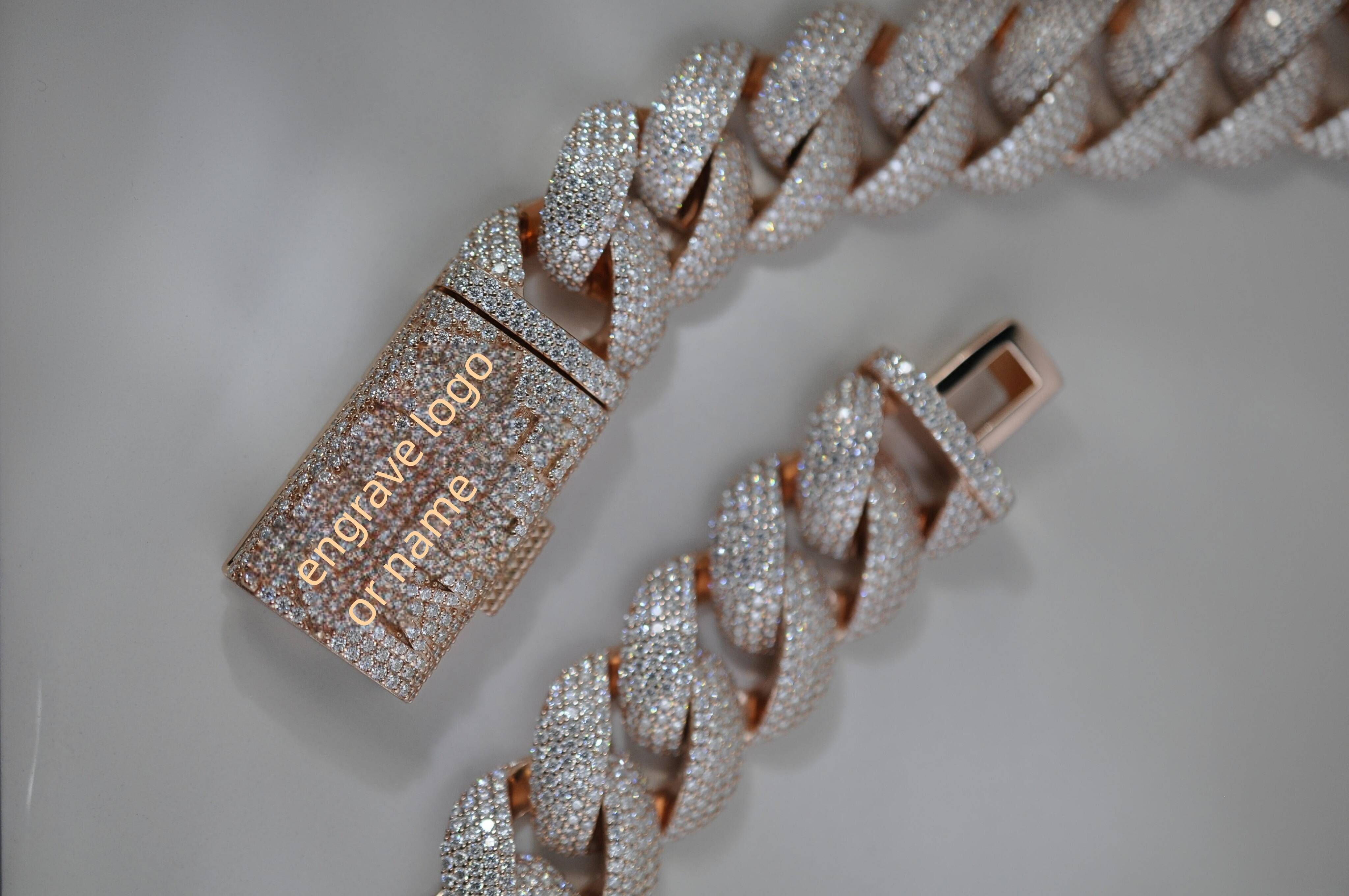 622mm Gold 925 Sterling Silver GRA Iced Out Mossanite Jewelry VVS Moissanite Diamond Cuban Link Chain Bracelet for Men Women