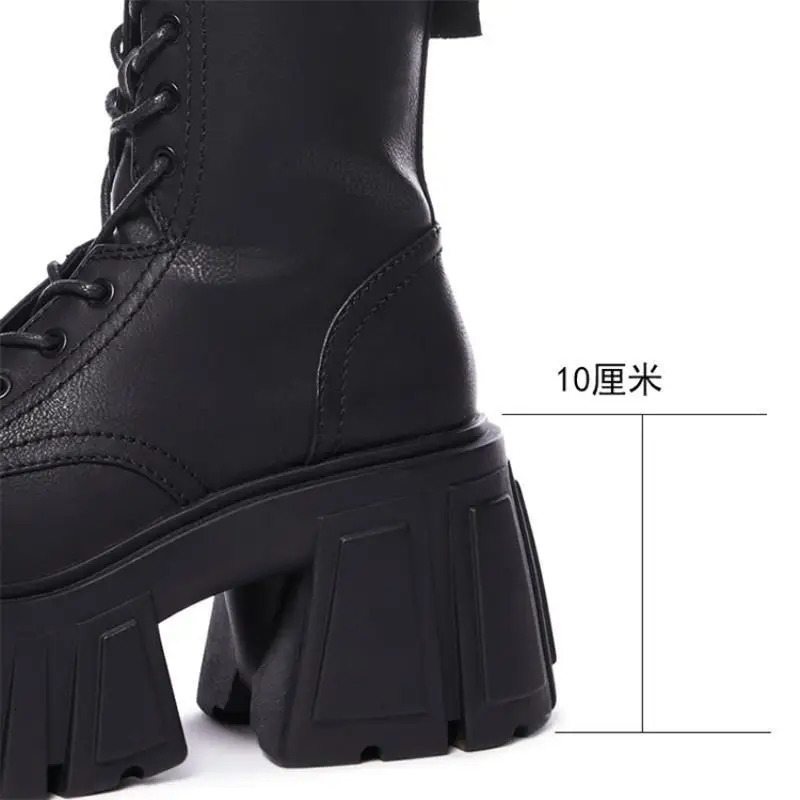 2025 Women Super High 10cm ThickSoled British Style Punk Fashion Platform Thigh High Boots251020