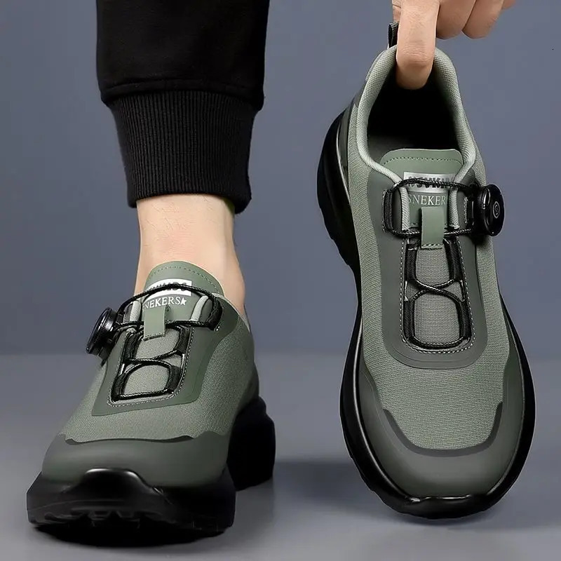 Men Sneakers ThickSoled Comfortable Outdoor Walking Shoes Fashion Casual Mens Shoes Rotating Buckle Zapatillas Hombre 251017