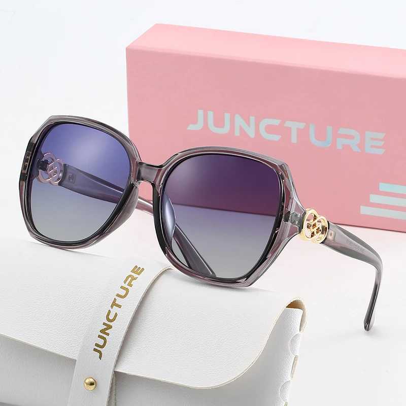 JUNCTURE Polarized Women Sunglasses Fashion Cat Eye Sun Glasses Big Frame Purple Gradient Lady Glasses Sunglasses for Women J251114