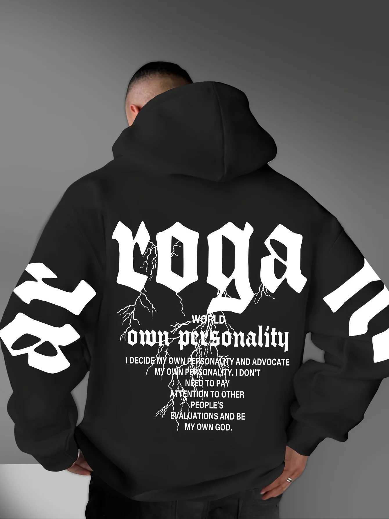 Hot selling autumn mens fashionable letter printed comfortable and soft hooded sweatshirt outdoor urban street style clothing W251021