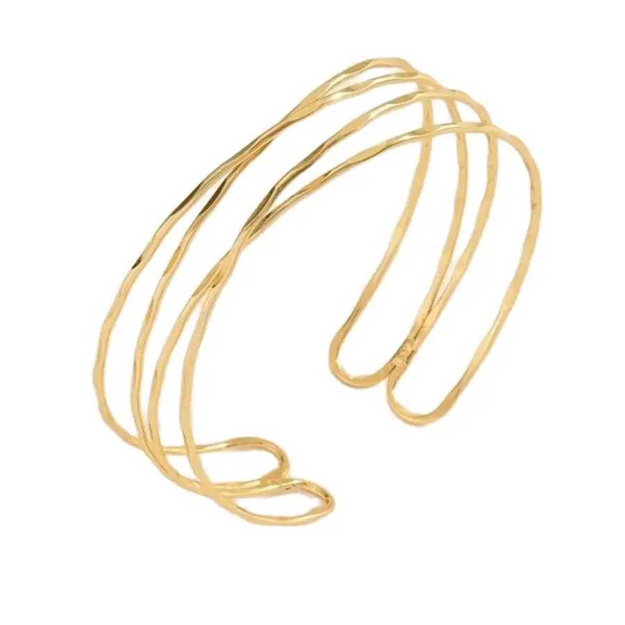 Obega Korean Multilayer Gold Color Cuff Bracelet For Women Punk Style Metal Bracelet Minist Design Ins Daily Wear Party Jewelry J251021