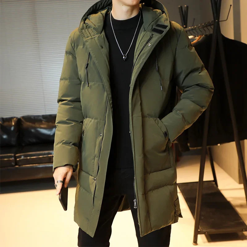 Windbreak Hooded Parkas Male Padded Long Jacket Parkas Men Casual Korean Style Parkas Men Wind Breaker Outdoor Snow Jacket 251021