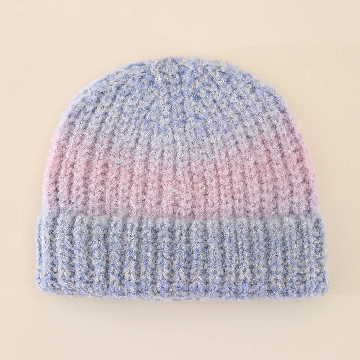 New Style Knitted Hat Gradient Rainbow Knitted Hat Winter Warm Casual Fashion Rolled Edge Wool Hat H251020