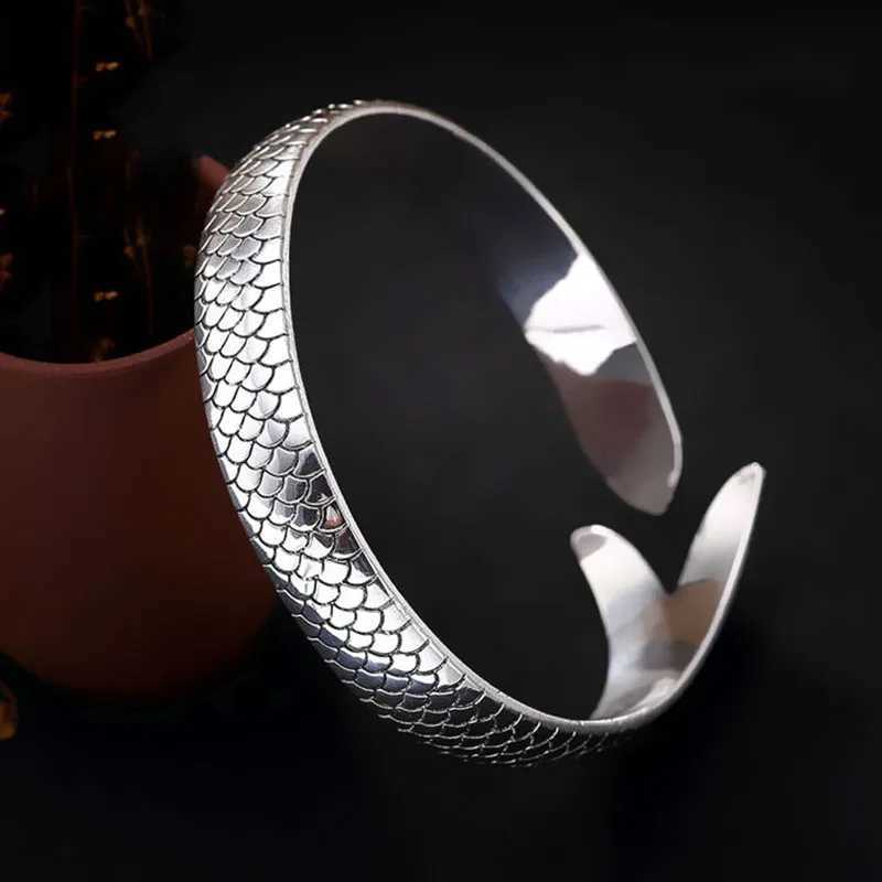 Foxanry Silver Color Bracelet New Trend Punk Vintage Fish Design Bangles Party Jewelry Birthday Gifts Couples Accessories J251021