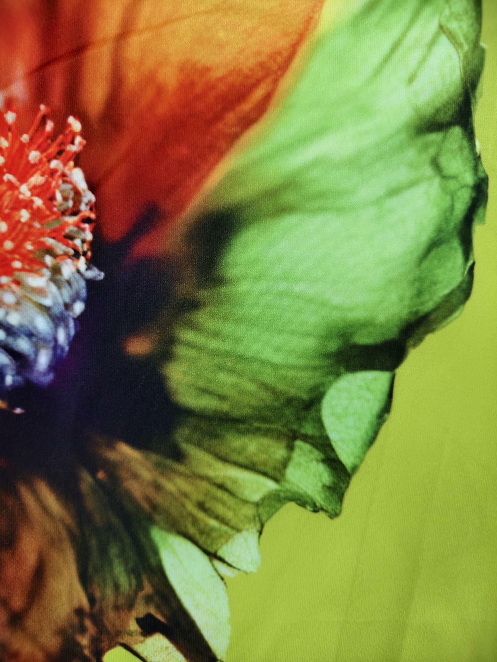 Women's Fashion Green Floral Printed Commute Casual Wide-Leg Pants, Milk Silk Versatile Trousers-CF52565