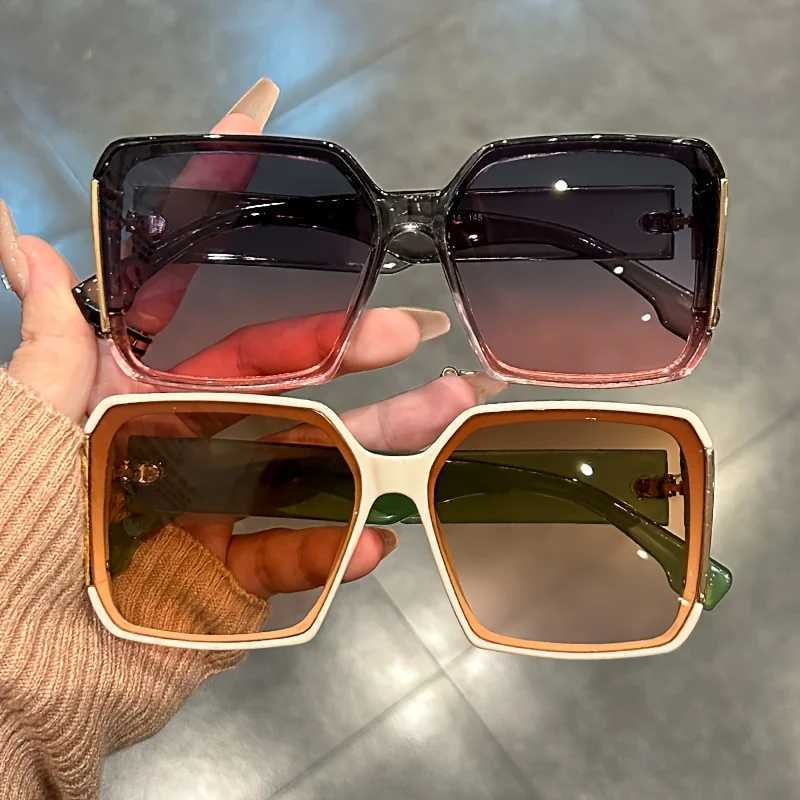 Extra Large Square Fashion Sunglasses for Men and Women Brand Gradient Color Glasses Summer Party J251114