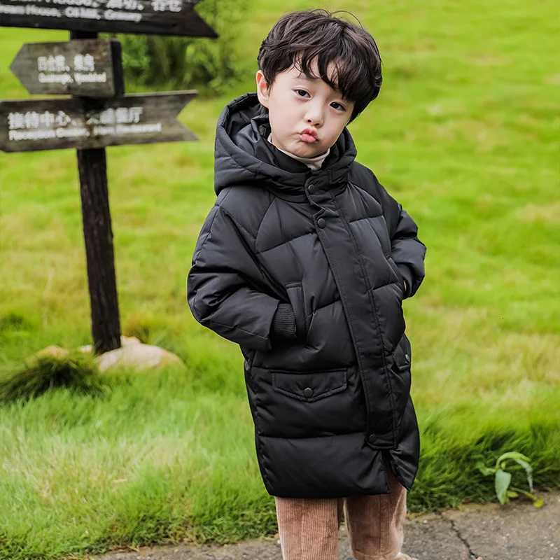 Boys Clothes Hooded Parka Coat Kids Snowsuit Outerwear Clothing Russia New Winter Long Thick Down Jacket for GirlT251021