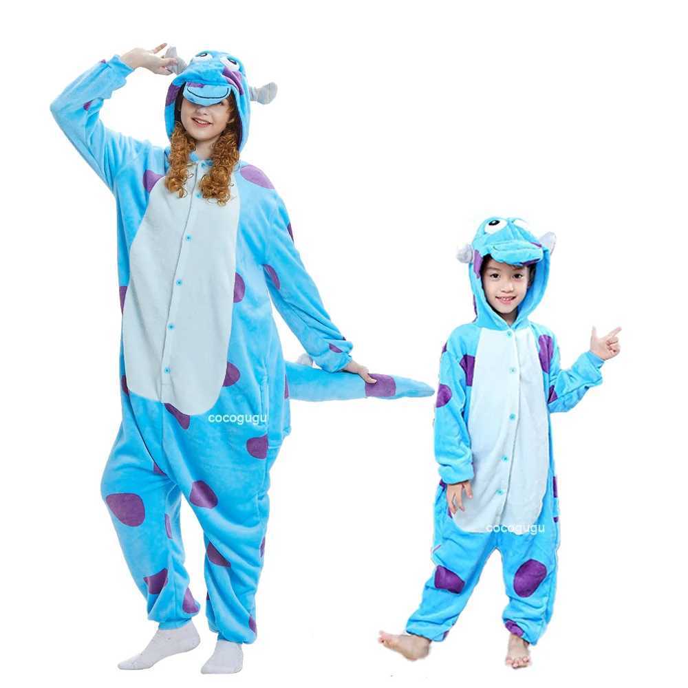Sully Cosplay Costume Men Women Boy Girl Halloween Suit Animal Onesie Cute Flannel Jumpsuit Anime Kigurumis Blue Cow Outfit L251021G8N5