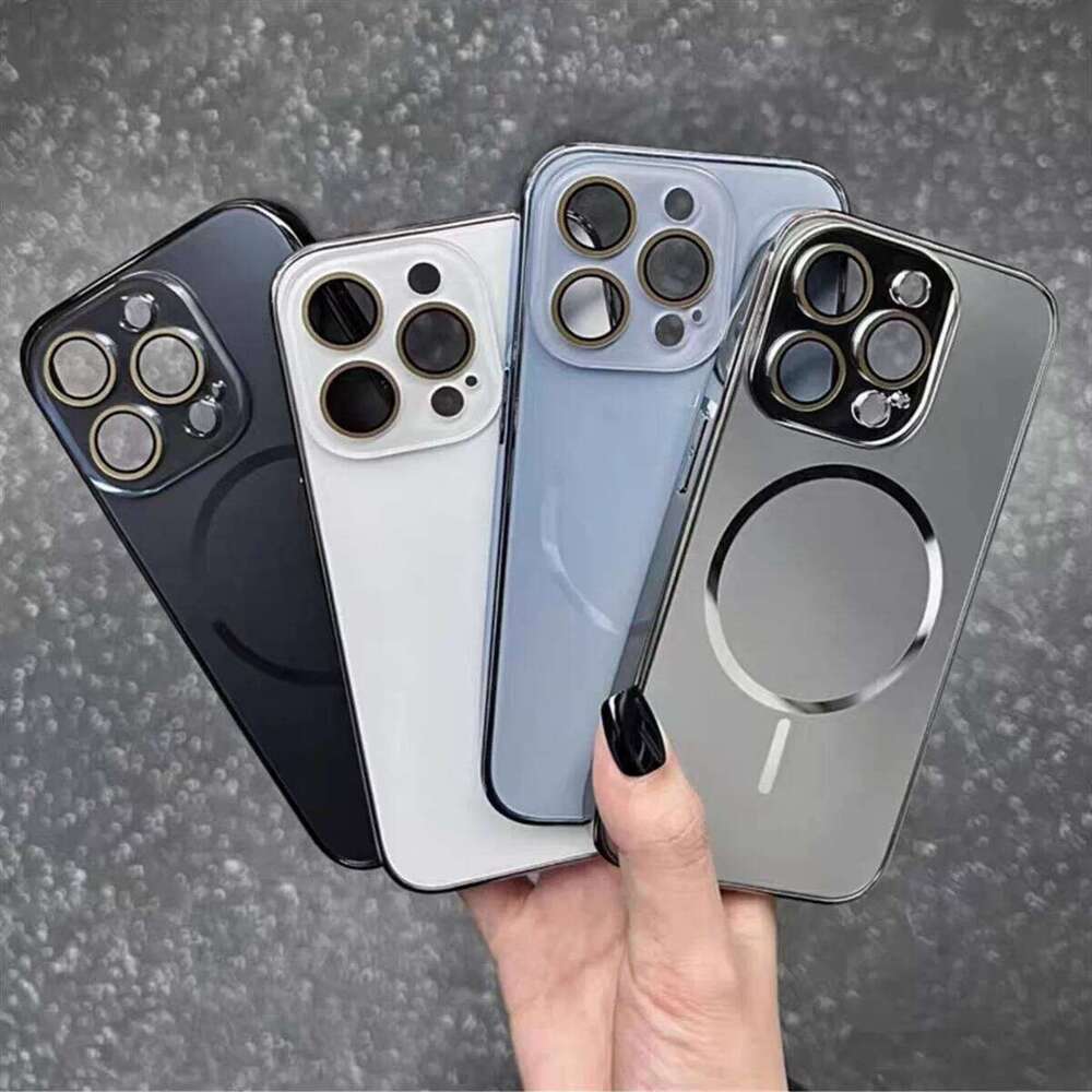 Nano Frosted Magsafe Lens Glass Protect Case For Iphone 17 Air 16 15 14 13 12 Pro Max Magnetic Wireless Charge Cover iphone 17 case
