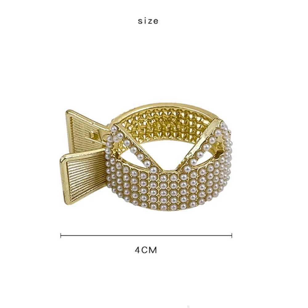 2023 New Pearl Rhinestone Hair Claws Girl High Ponytail Clip Fixed pin Claw Advanced Sense accessories HeadwearW254021